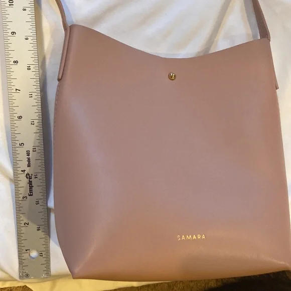 Samara Anthropologie Blush Color X body EUC, Vegan Leather gold button closure! - Picture 12 of 14
